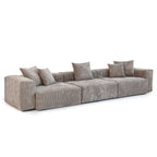 Divano Sezionale Angolare in Velluto a Coste Nero/Marrone Chiaro/Beige, per 3–4 Persone