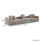 Divano Sezionale Angolare in Velluto a Coste Nero/Marrone Chiaro/Beige, per 3–4 Persone