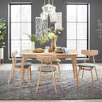 Arancio/Faggio, Grigio Chiaro, Giallo, Grigio Scuro, Verde Blu Scuro – Set da pranzo Mid-Century per 4 persone