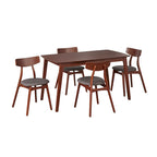 Arancio/Faggio, Grigio Chiaro, Giallo, Grigio Scuro, Verde Blu Scuro – Set da pranzo Mid-Century per 4 persone
