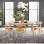 Arancio/Faggio, Grigio Chiaro, Giallo, Grigio Scuro, Verde Blu Scuro – Set da pranzo Mid-Century per 4 persone