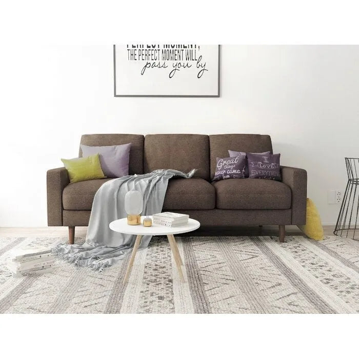 Divano a 2-3 posti in velluto con braccioli squadrati (Blu Scuro / Beige / Borgogna / Marrone / Grigio)