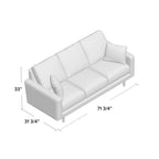 Divano a 2-3 posti in velluto con braccioli squadrati (Blu Scuro / Beige / Borgogna / Marrone / Grigio)