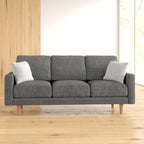 Divano a 2-3 posti in velluto con braccioli squadrati (Blu Scuro / Beige / Borgogna / Marrone / Grigio)
