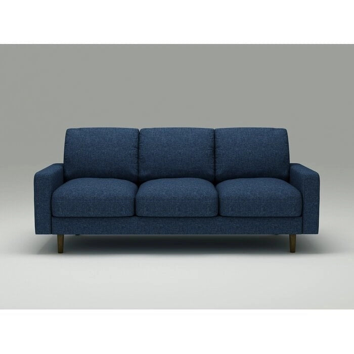 Divano a 2-3 posti in velluto con braccioli squadrati (Blu Scuro / Beige / Borgogna / Marrone / Grigio)