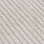 Divano sezionale a L reversibile a 3 posti in velluto a coste beige/marrone chiaro/nero con pouf