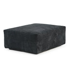 Divano sezionale a L reversibile a 3 posti in velluto a coste beige/marrone chiaro/nero con pouf
