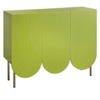 Credenza Mid-Century a 3 ante smerlate bianca/rosa/indaco, montaggio da 2 persone