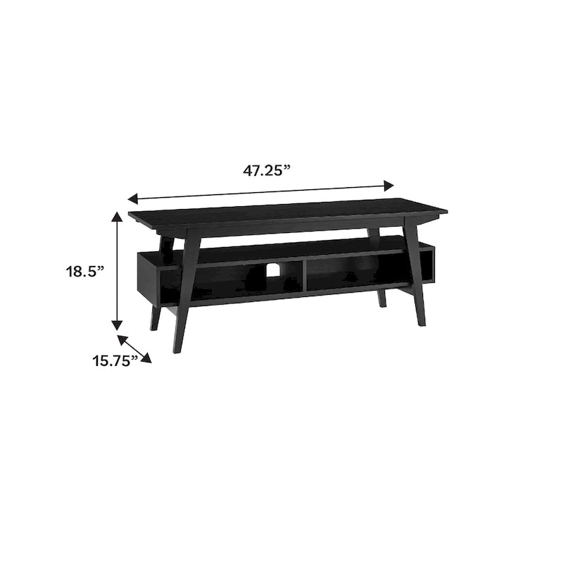 Mobile TV nero/cenere inglese 47", 2 ripiani, adatto fino a 50"