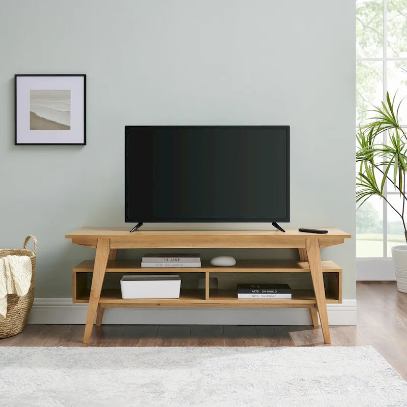 Mobile TV nero/cenere inglese 47", 2 ripiani, adatto fino a 50"