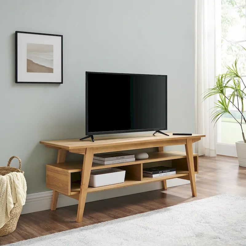 Mobile TV nero/cenere inglese 47", 2 ripiani, adatto fino a 50"