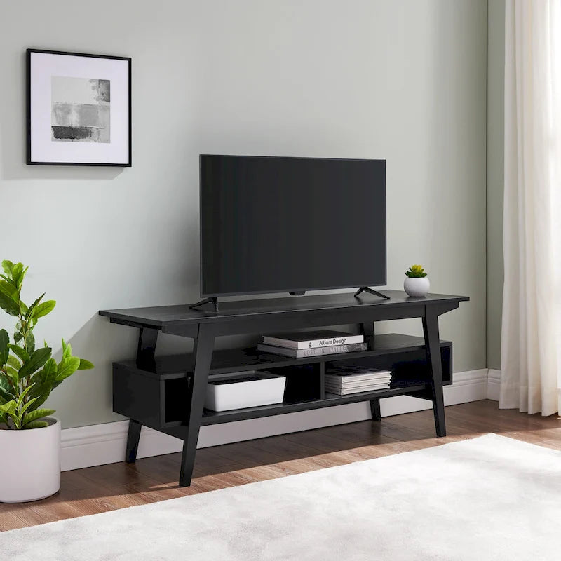 Mobile TV nero/cenere inglese 47", 2 ripiani, adatto fino a 50"