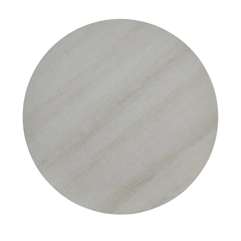 Tavolino rotondo contemporaneo in legno White/Charcoal con ripiano singolo