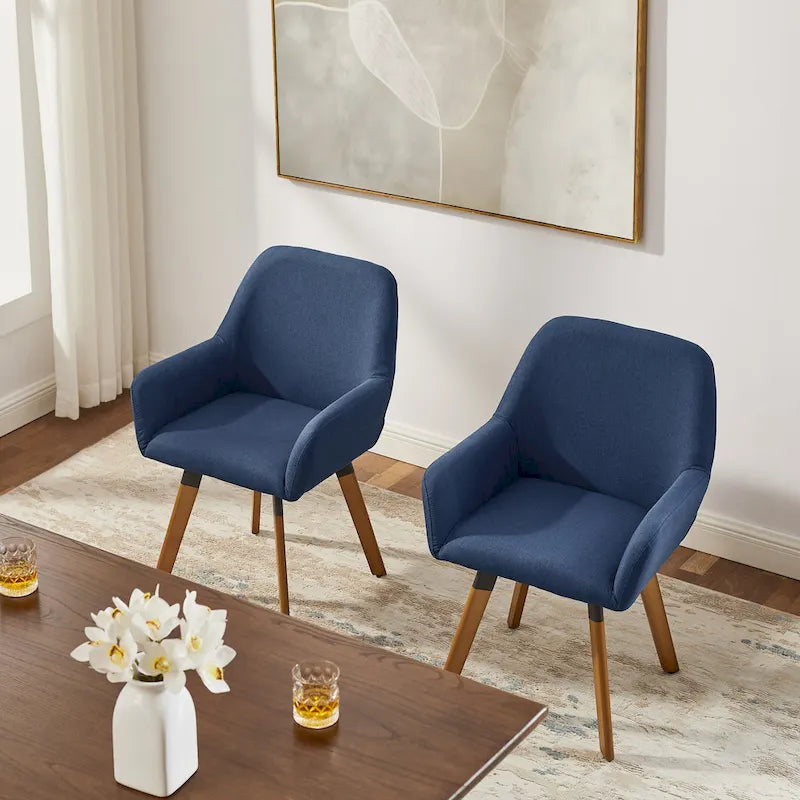 Sedia da pranzo girevole a 360° in tessuto e similpelle, set da 2