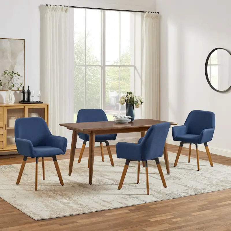 Sedia da pranzo girevole a 360° in tessuto e similpelle, set da 2