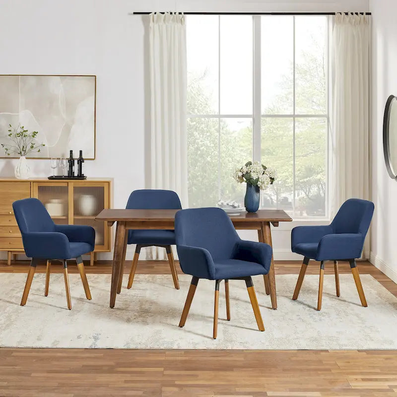 Sedia da pranzo girevole a 360° in tessuto e similpelle, set da 2