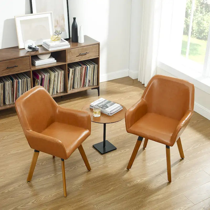 Sedia da pranzo girevole a 360° in tessuto e similpelle, set da 2