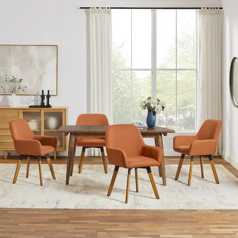 Sedia da pranzo girevole a 360° in tessuto e similpelle, set da 2