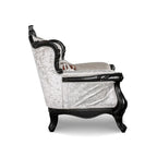 Poltrona a pozzetto Off-White/Nero, capitonné, monosedile