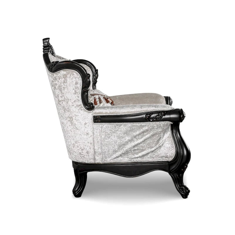 Poltrona a pozzetto Off-White/Nero, capitonné, monosedile