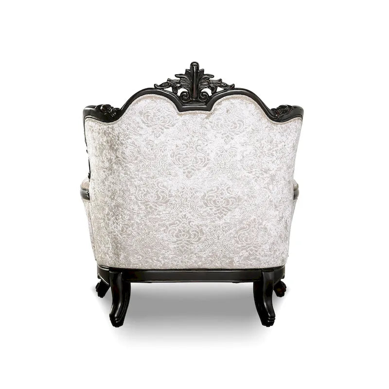 Poltrona a pozzetto Off-White/Nero, capitonné, monosedile