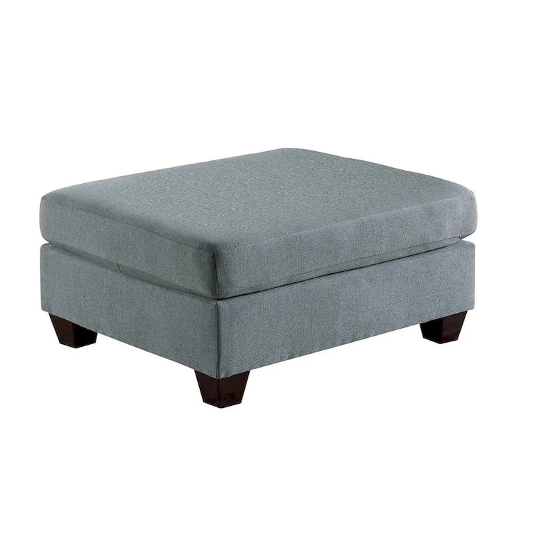 Pouf da cocktail in tessuto di lino grigio/nero, 2-3 posti