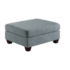 Pouf da cocktail in tessuto di lino grigio/nero, 2-3 posti