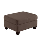 Pouf da cocktail in tessuto di lino grigio/nero, 2-3 posti