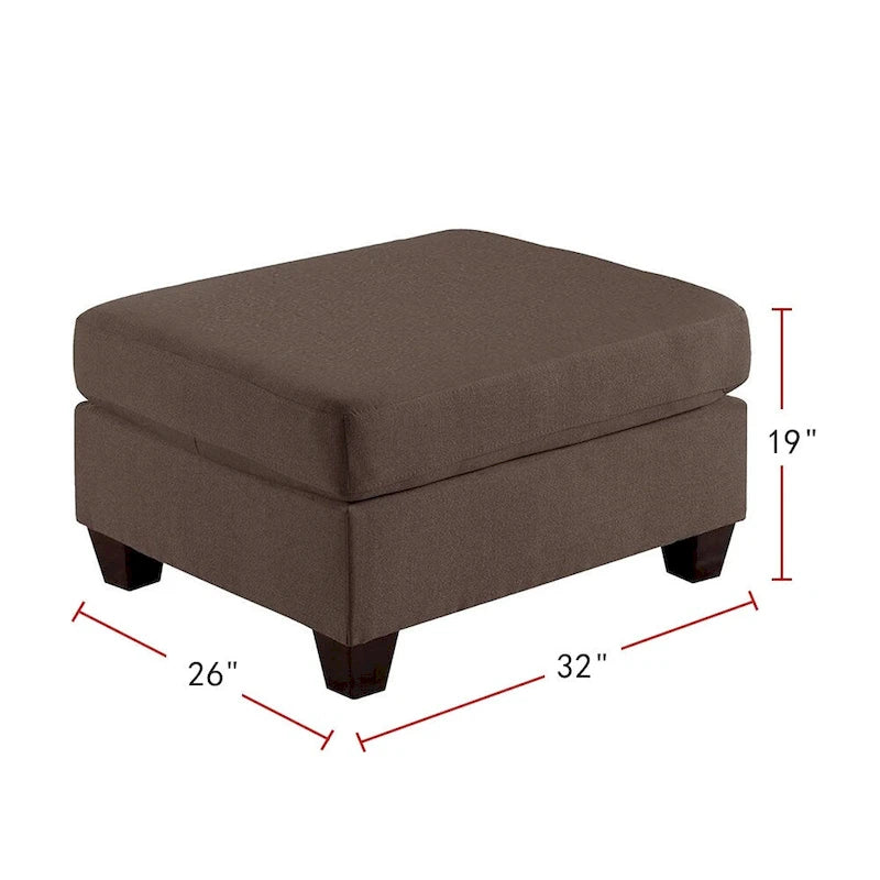 Pouf da cocktail in tessuto di lino grigio/nero, 2-3 posti