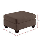 Pouf da cocktail in tessuto di lino grigio/nero, 2-3 posti