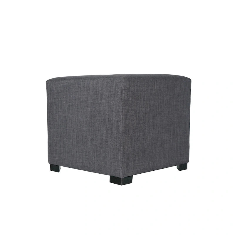 Pouf quadrato con bottoni beige / verde / grigio / grigio scuro, 1 posto