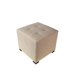 Pouf quadrato con bottoni beige / verde / grigio / grigio scuro, 1 posto