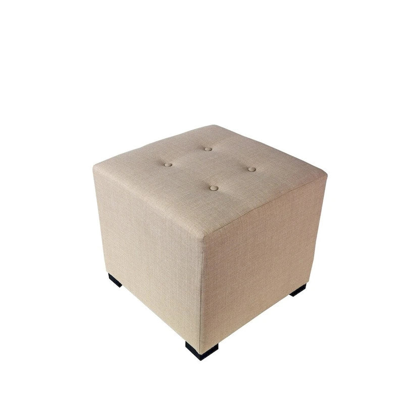 Pouf quadrato con bottoni beige / verde / grigio / grigio scuro, 1 posto