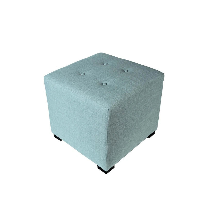 Pouf quadrato con bottoni beige / verde / grigio / grigio scuro, 1 posto
