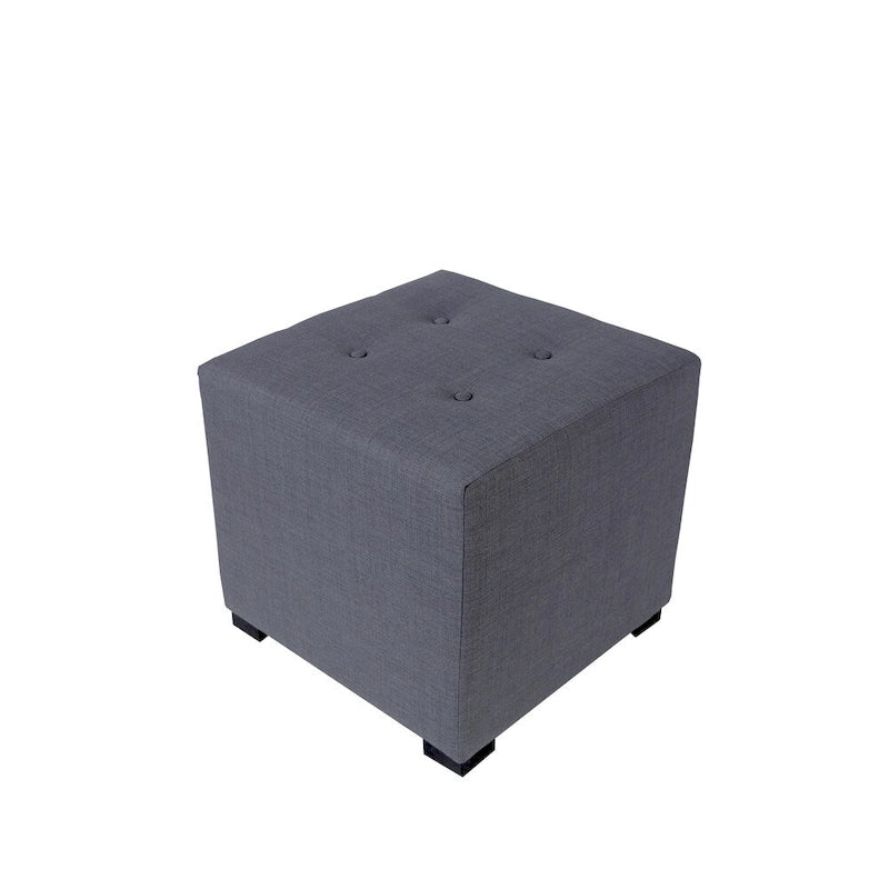 Pouf quadrato con bottoni beige / verde / grigio / grigio scuro, 1 posto