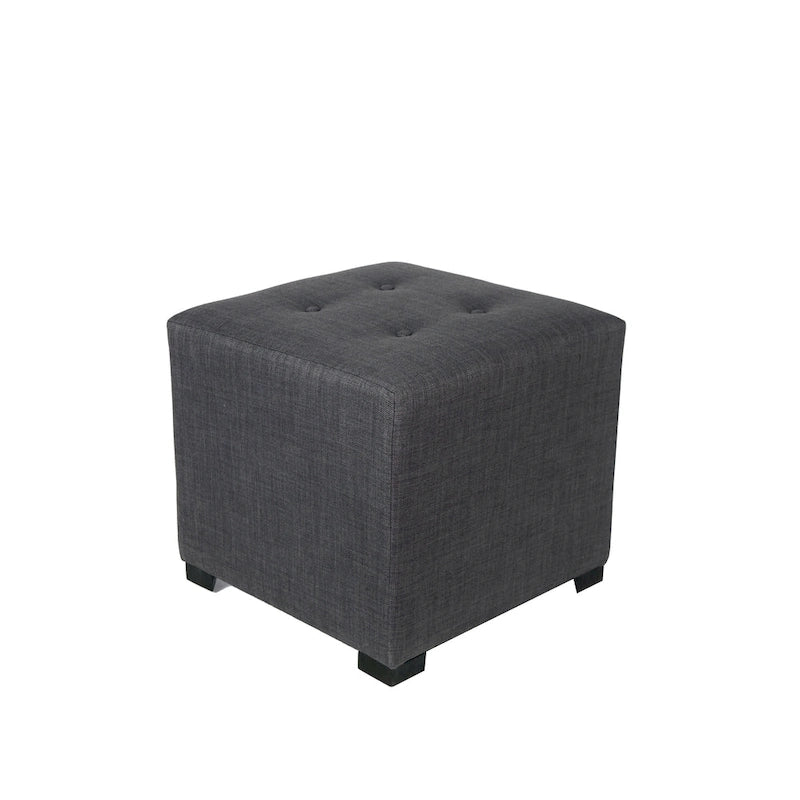 Pouf quadrato con bottoni beige / verde / grigio / grigio scuro, 1 posto