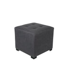 Pouf quadrato con bottoni beige / verde / grigio / grigio scuro, 1 posto