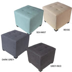 Pouf quadrato con bottoni beige / verde / grigio / grigio scuro, 1 posto