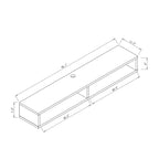 Consolle Multimediale Galleggiante da Parete a 2 Ripiani da 60" – Rovere Invecchiato / Cappuccino / Grigio Anticato / Nero
