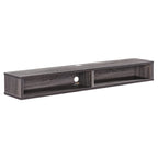 Consolle Multimediale Galleggiante da Parete a 2 Ripiani da 60" – Rovere Invecchiato / Cappuccino / Grigio Anticato / Nero