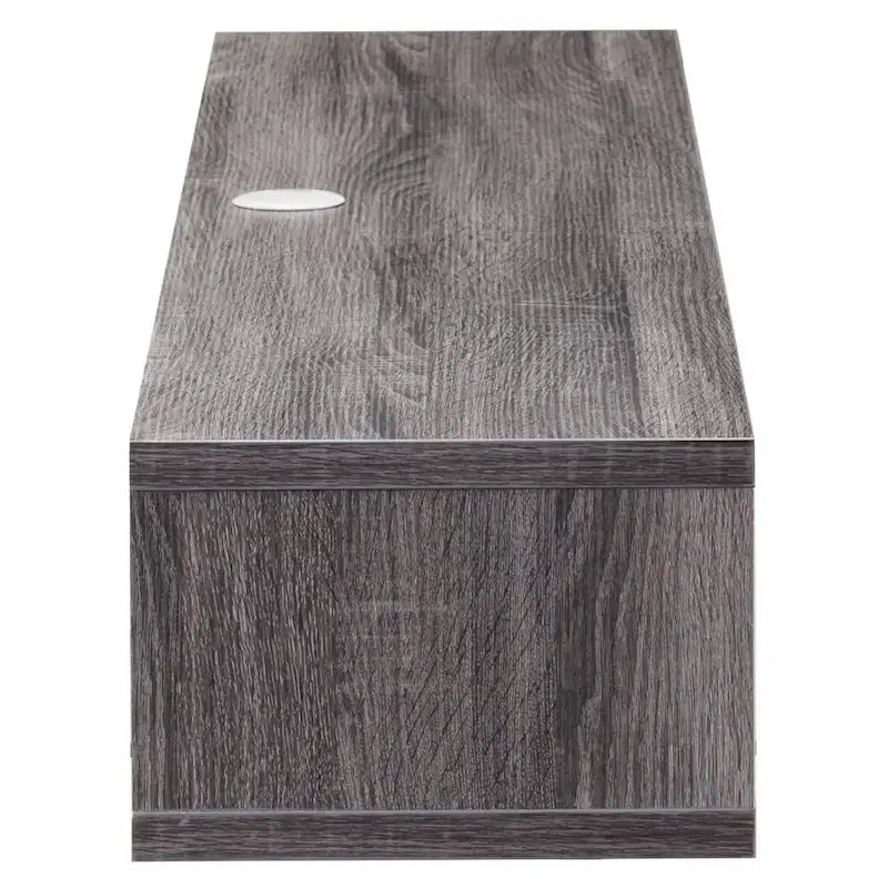 Consolle Multimediale Galleggiante da Parete a 2 Ripiani da 60" – Rovere Invecchiato / Cappuccino / Grigio Anticato / Nero