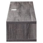 Consolle Multimediale Galleggiante da Parete a 2 Ripiani da 60" – Rovere Invecchiato / Cappuccino / Grigio Anticato / Nero