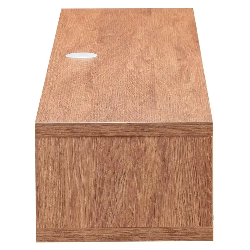 Consolle Multimediale Galleggiante da Parete a 2 Ripiani da 60" – Rovere Invecchiato / Cappuccino / Grigio Anticato / Nero