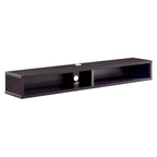 Consolle Multimediale Galleggiante da Parete a 2 Ripiani da 60" – Rovere Invecchiato / Cappuccino / Grigio Anticato / Nero