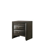 Set camera da letto a piattaforma Gray Oak Storage, stile contemporaneo, 6 pezzi, King/Queen