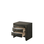 Set camera da letto a piattaforma Gray Oak Storage, stile contemporaneo, 6 pezzi, King/Queen