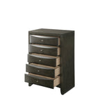 Set camera da letto a piattaforma Gray Oak Storage, stile contemporaneo, 6 pezzi, King/Queen