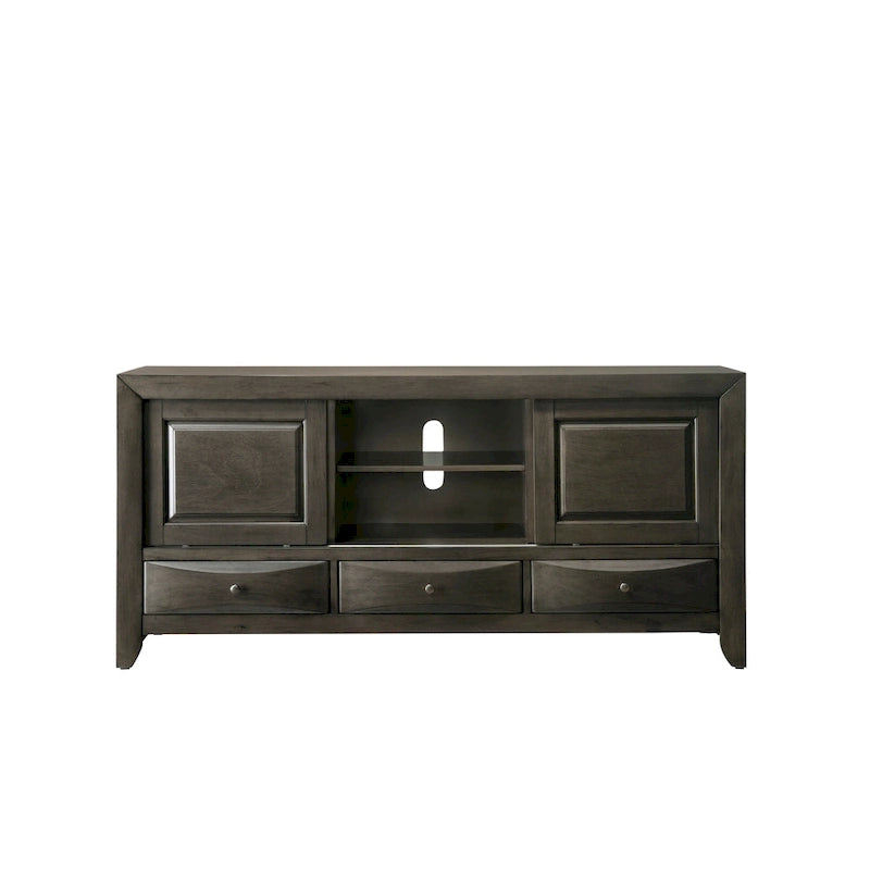 Set camera da letto a piattaforma Gray Oak Storage, stile contemporaneo, 6 pezzi, King/Queen