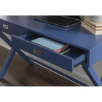 Scrivania da scrittura con cassetti X-Frame turchese/blu navy/grigio, 1 persona