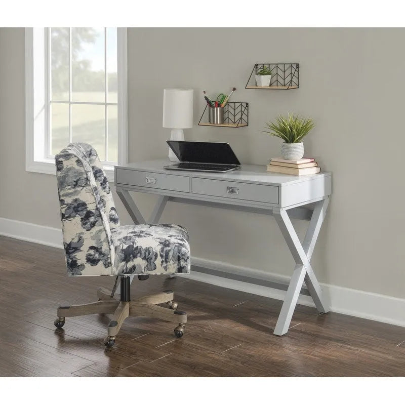 Scrivania da scrittura con cassetti X-Frame turchese/blu navy/grigio, 1 persona